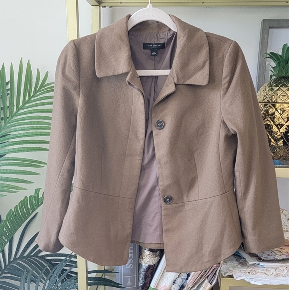 Ann Taylor Brown Women's Wool Blazer / Jacket - Women's Size 4 - Picture 2 of 5